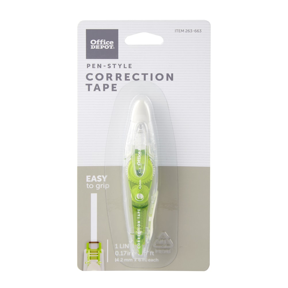 Office Depot® Brand Correction Tape Pen, Opaque White