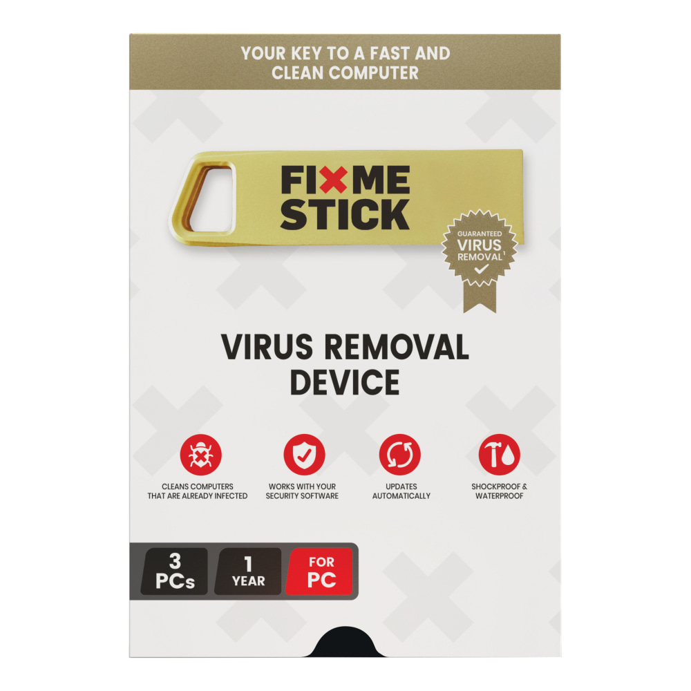 FixMeStick® Virus Removal, For 3 Devices, 1-Year Subscription,