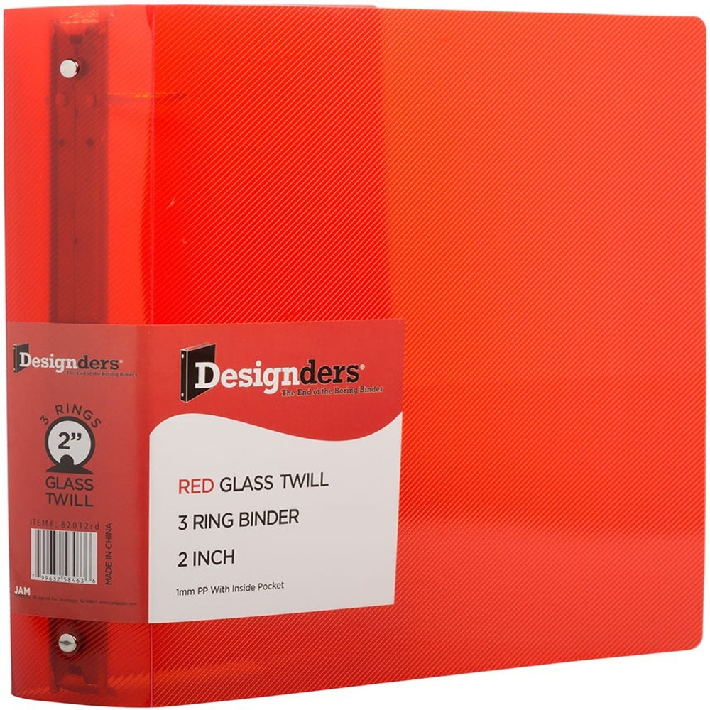 JAM PAPER 3 Ring Plastic Binder, 2 inch,