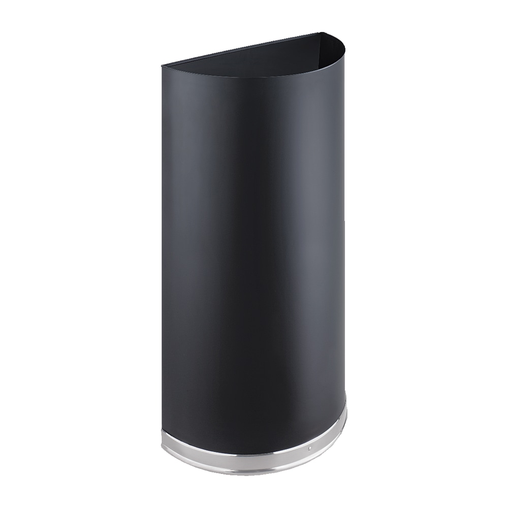 Safco® Half-Round Receptacle, 12.5 Gallons, Black