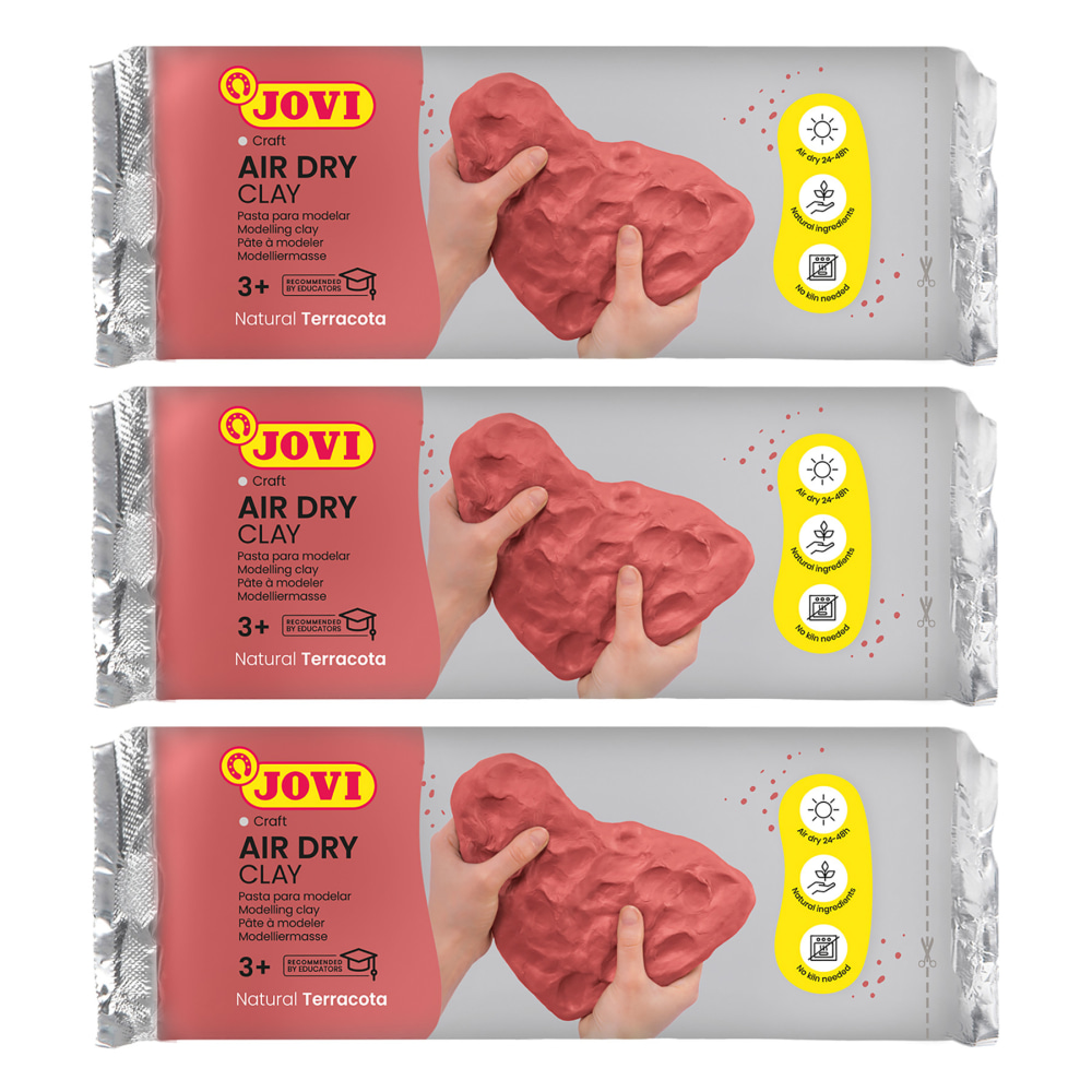 Jovi Air Dry Clay, Terracotta, 1.1lb Bar, Pack