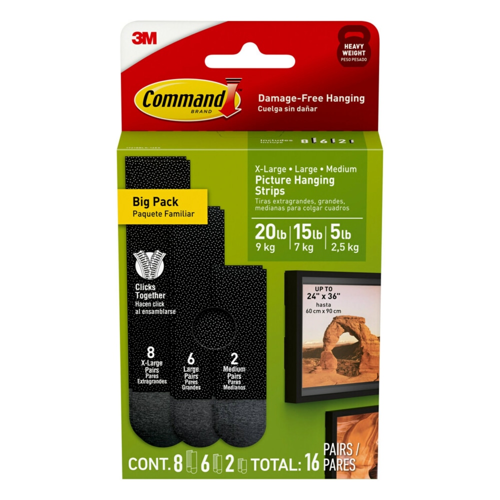 Command Assorted Picture Hanging Strips, 2 Pairs Medium,