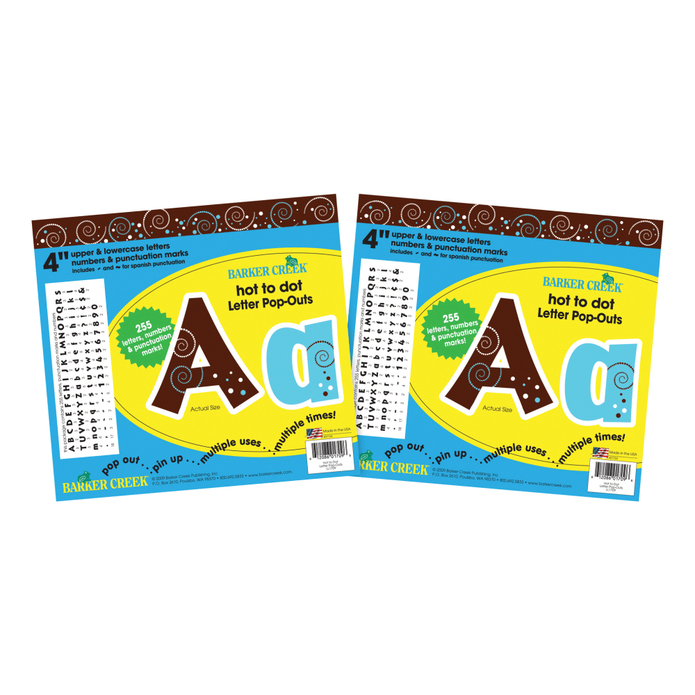 Barker Creek Letter Pop-Outs, 4", Hot To Dot,