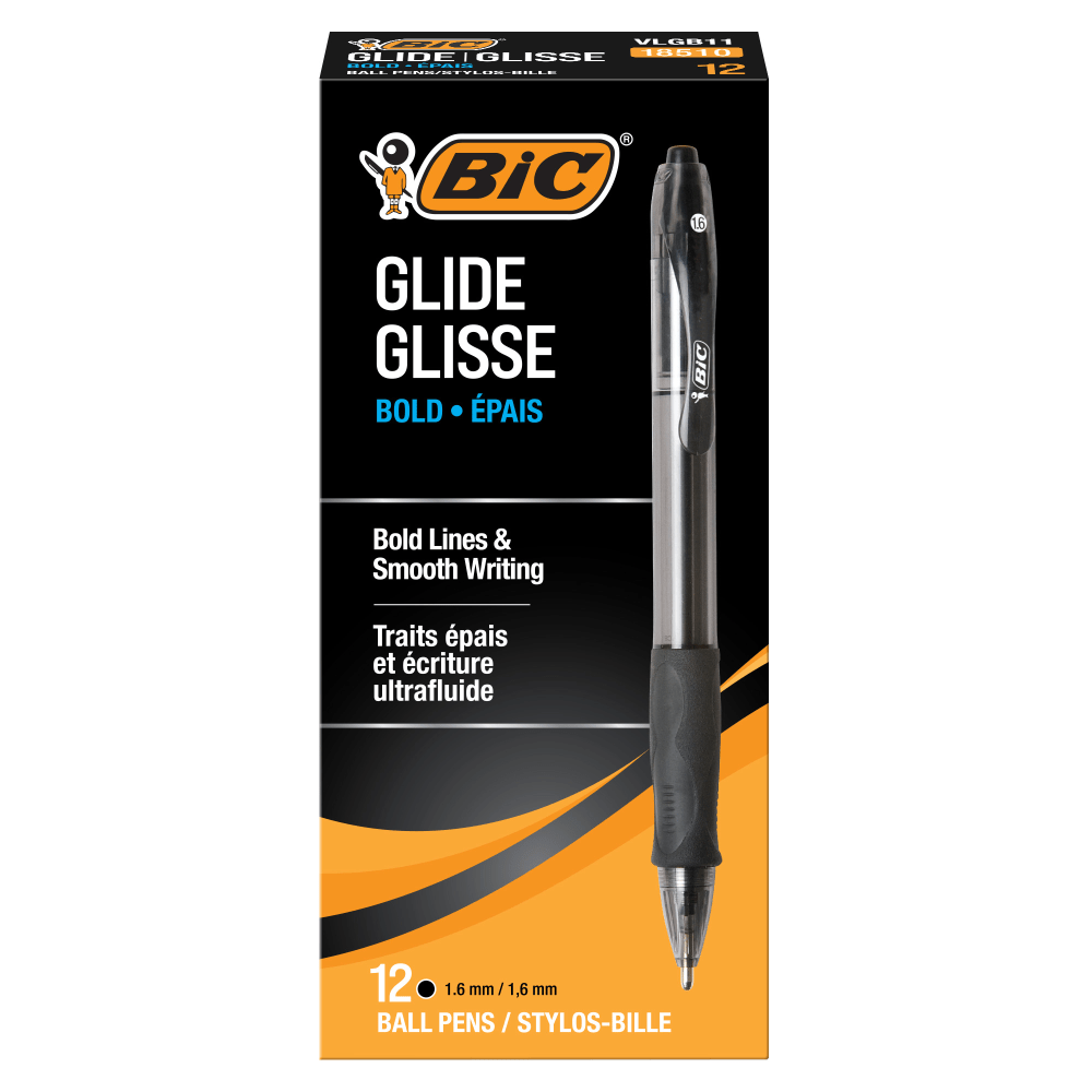BIC Glide Bold Ballpoint Pens, Bold Point, 1.6