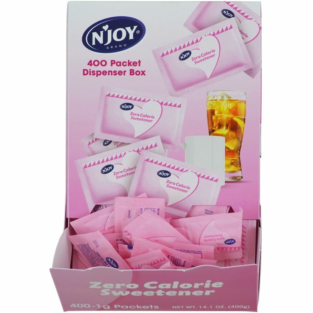 N'JOY® Saccharine Packets With Dispenser, Pink, Box Of