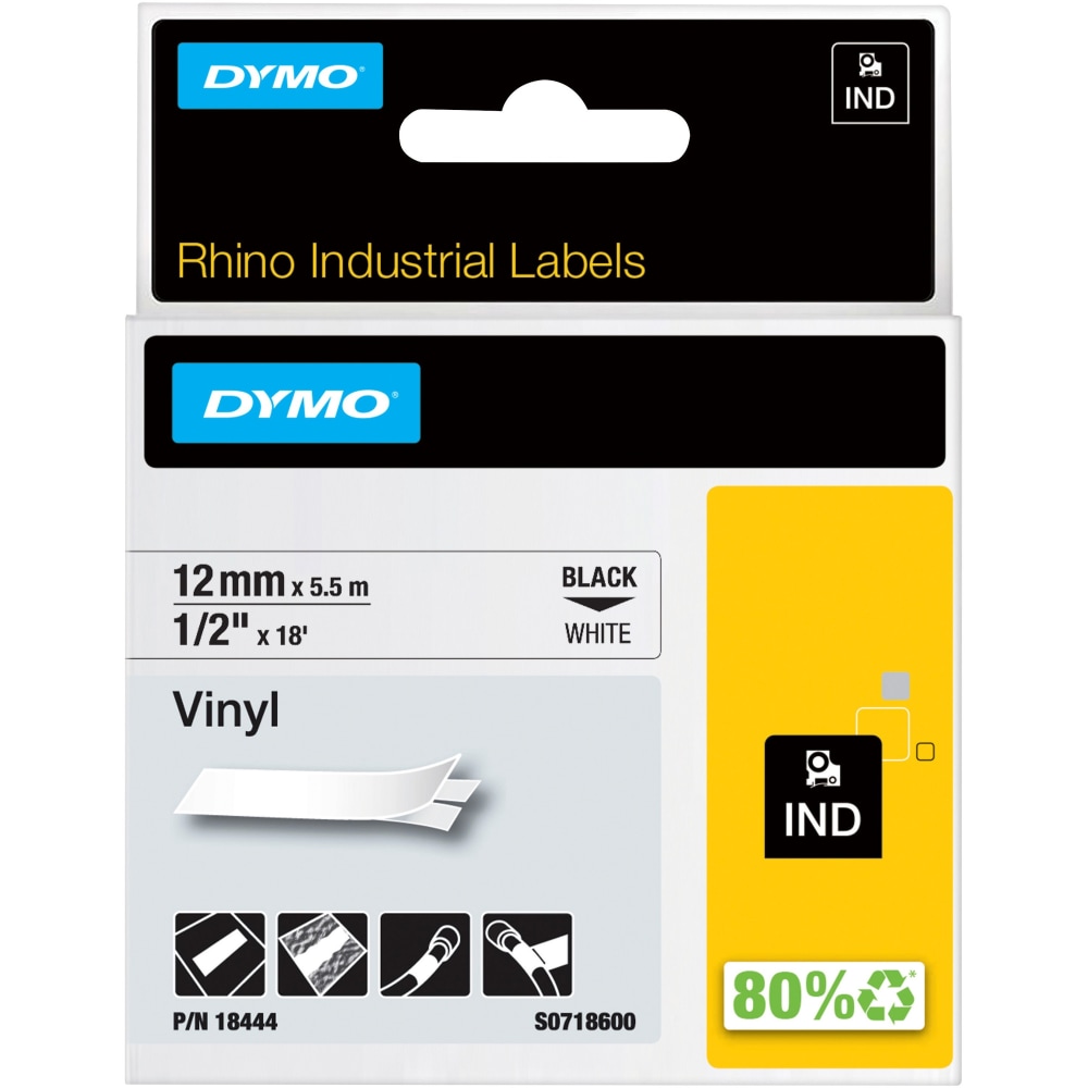 Dymo Rhino Industrial Vinyl Labels, 1/2" x 18-1/16&#x27;,