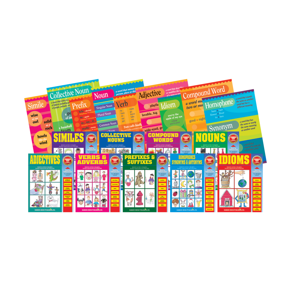 Barker Creek® Grammar Poster & Activity Book Set,