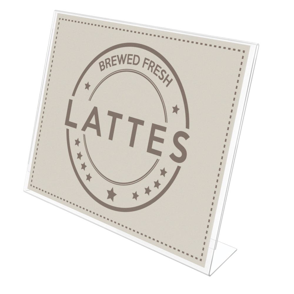 Deflecto® Anti-Glare Slanted Sign Holder, Landscape, 8 1/2"