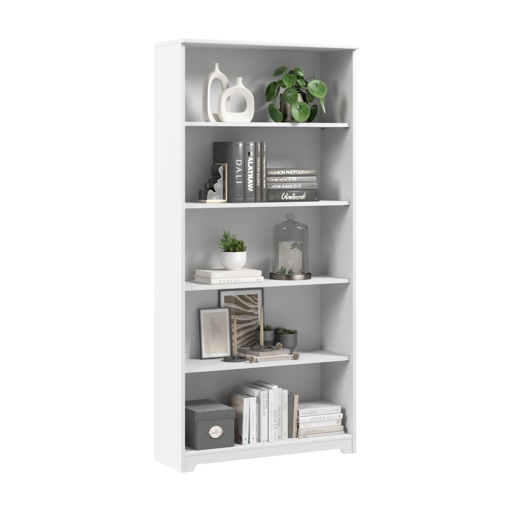 Bush Home Cabot Tall 5 Shelf Bookcase, White,