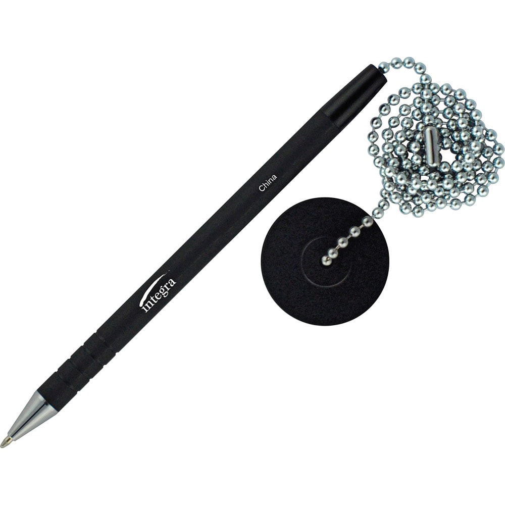 Integra Antimicrobial Rubber Barrel Counter Pen - Black