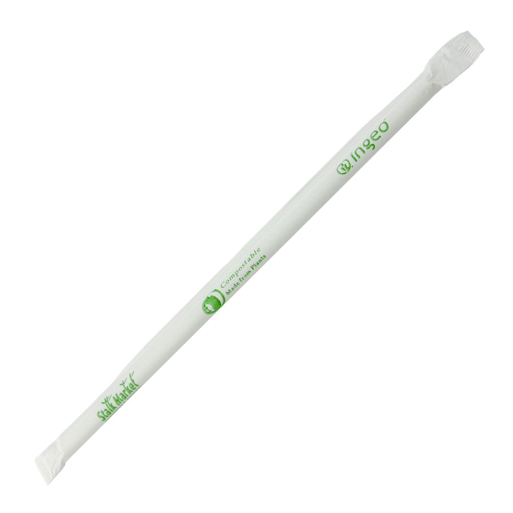 Planet+ Compostable Jumbo Straws, 7-3/4", Clear, Pack Of