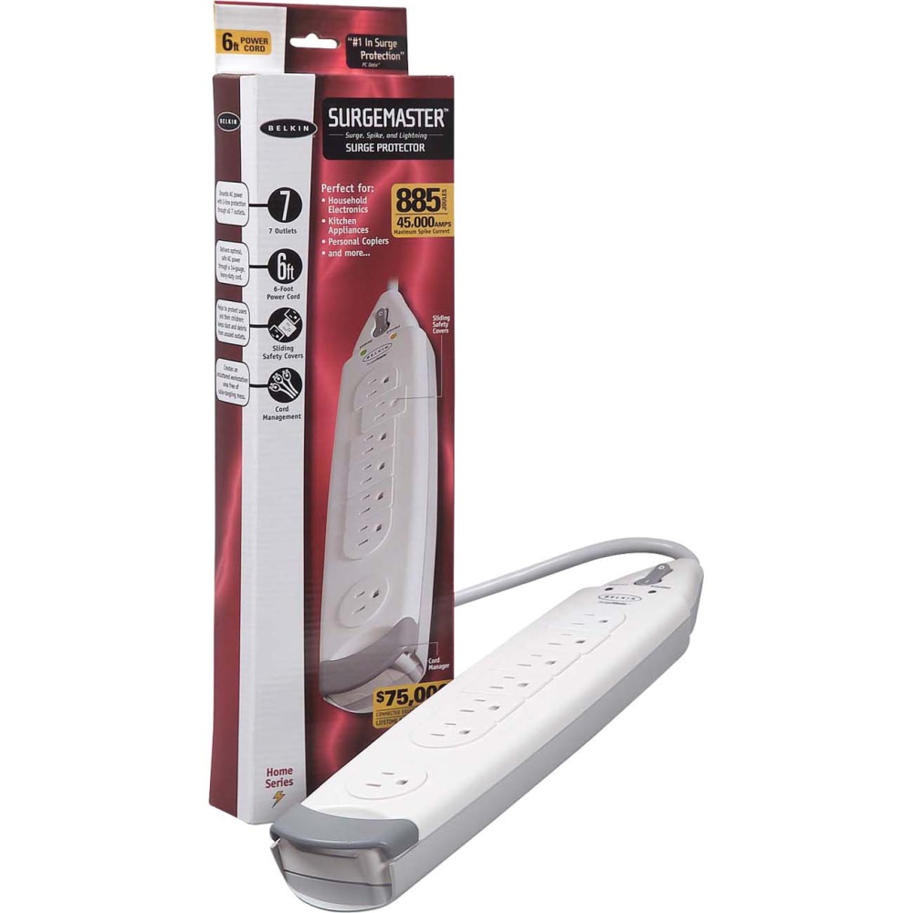 Belkin® SurgeMaster™ Home Grade Surge Protector, 7 Outlets,