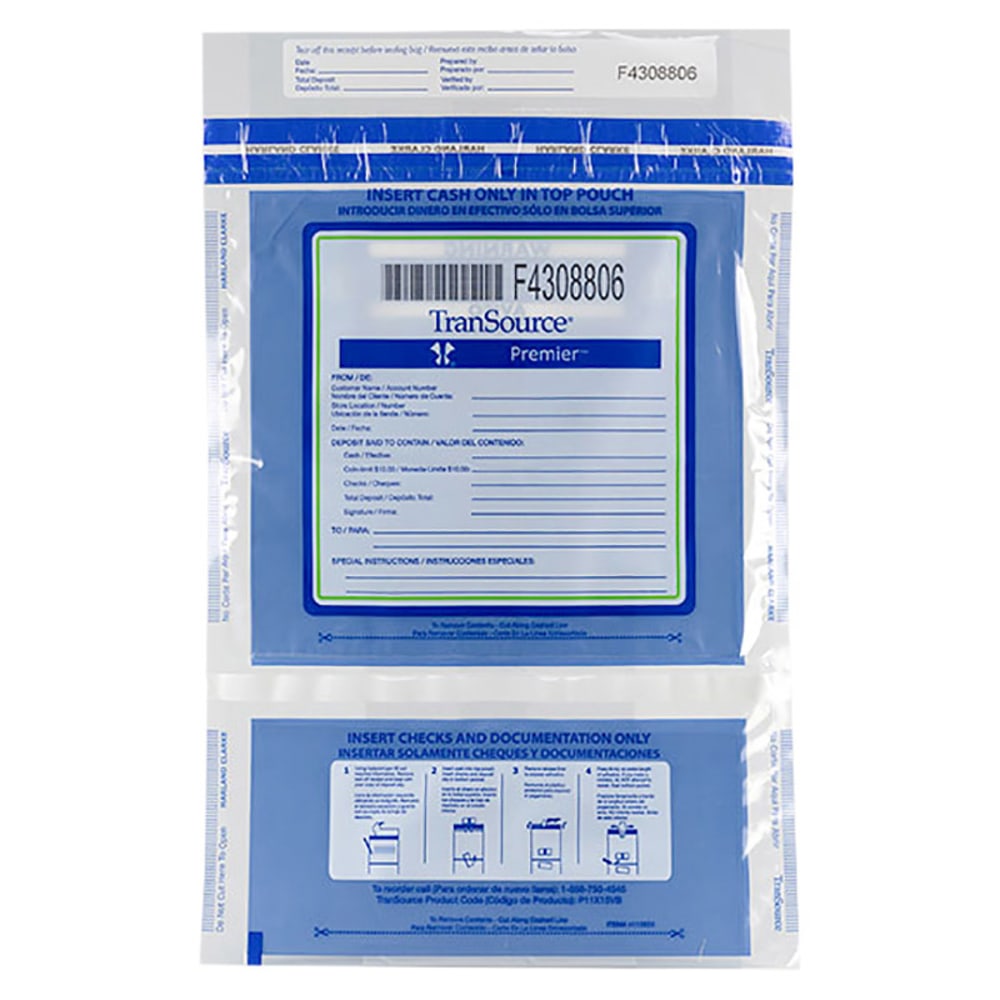 Custom Dual Pocket Premier Check Deposit Bags, 11"