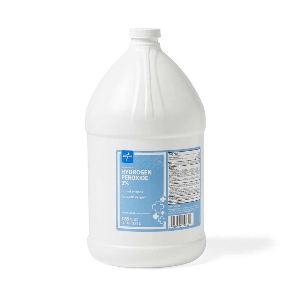 Medline Hydrogen Peroxide, 1 Gallon, Pack Of 4