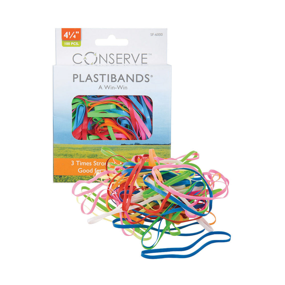 Baumgartens® Plastibands, 4 1/4", Assorted Colors, Pack Of