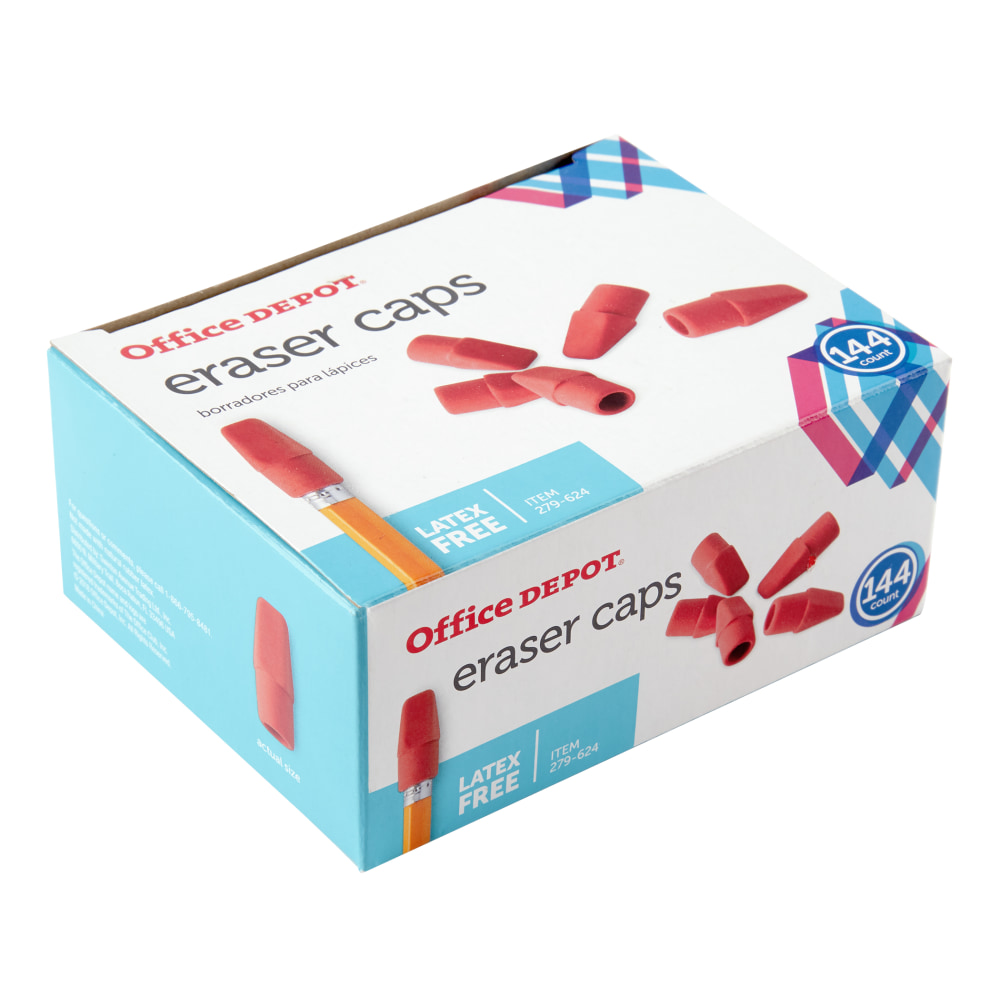 Office Depot® Brand Eraser Caps, Red, Box Of