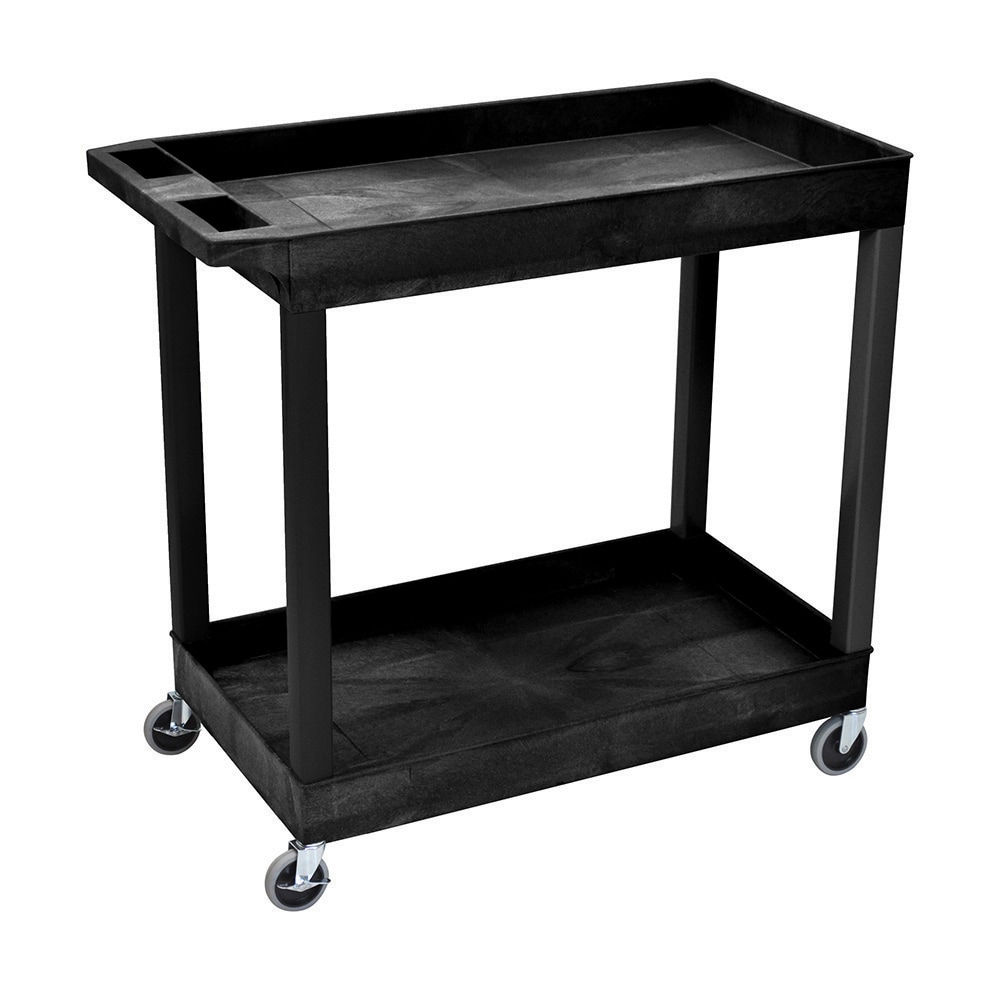 Luxor E-Series 2-Tub Plastic Utility Cart, 36 1/4"H