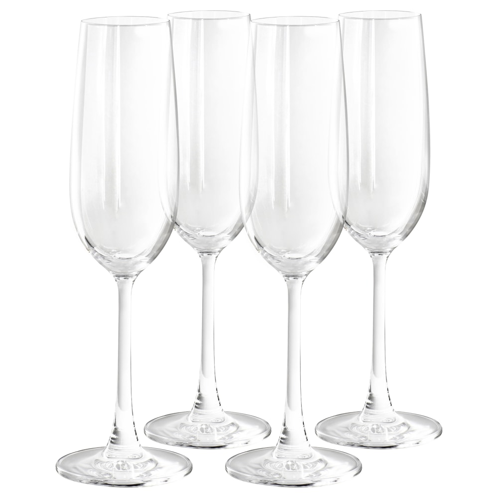 Martha Stewart 4-Piece Flute Glass Set, 7.3 Oz,
