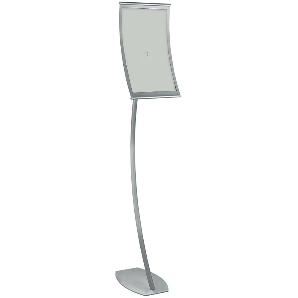 Azar Displays Curved Steel-Frame Floor Stand Sign Holder,