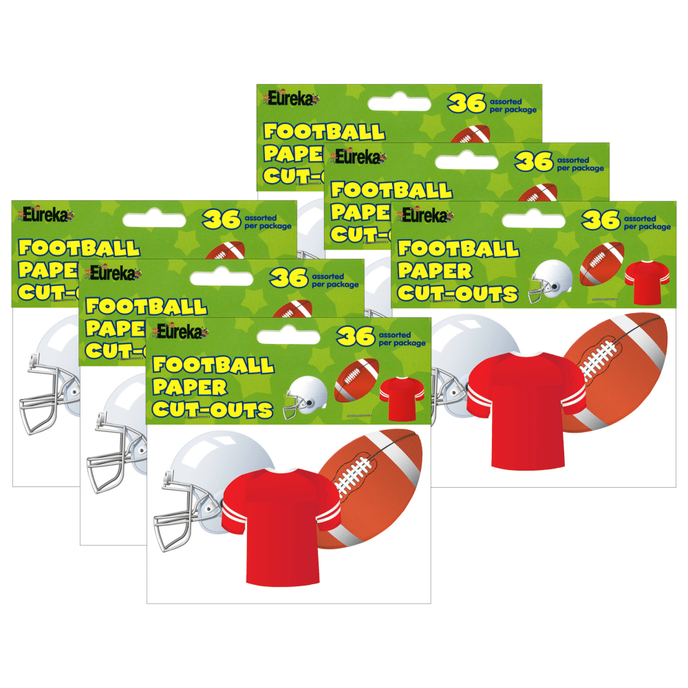 Eureka School Paper Cut Outs, 5”, Football, 36