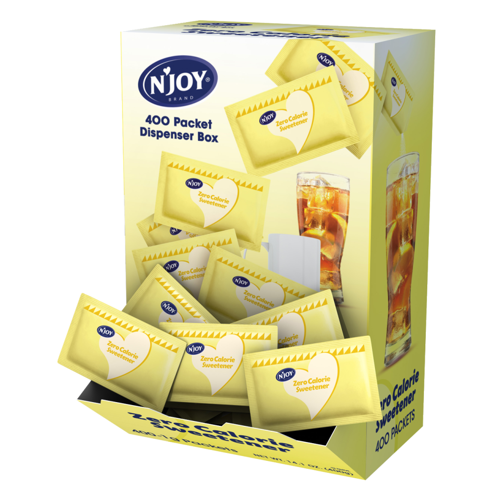 N&#x27;JOY® Sucralose Packets With Dispenser, Yellow, Box Of