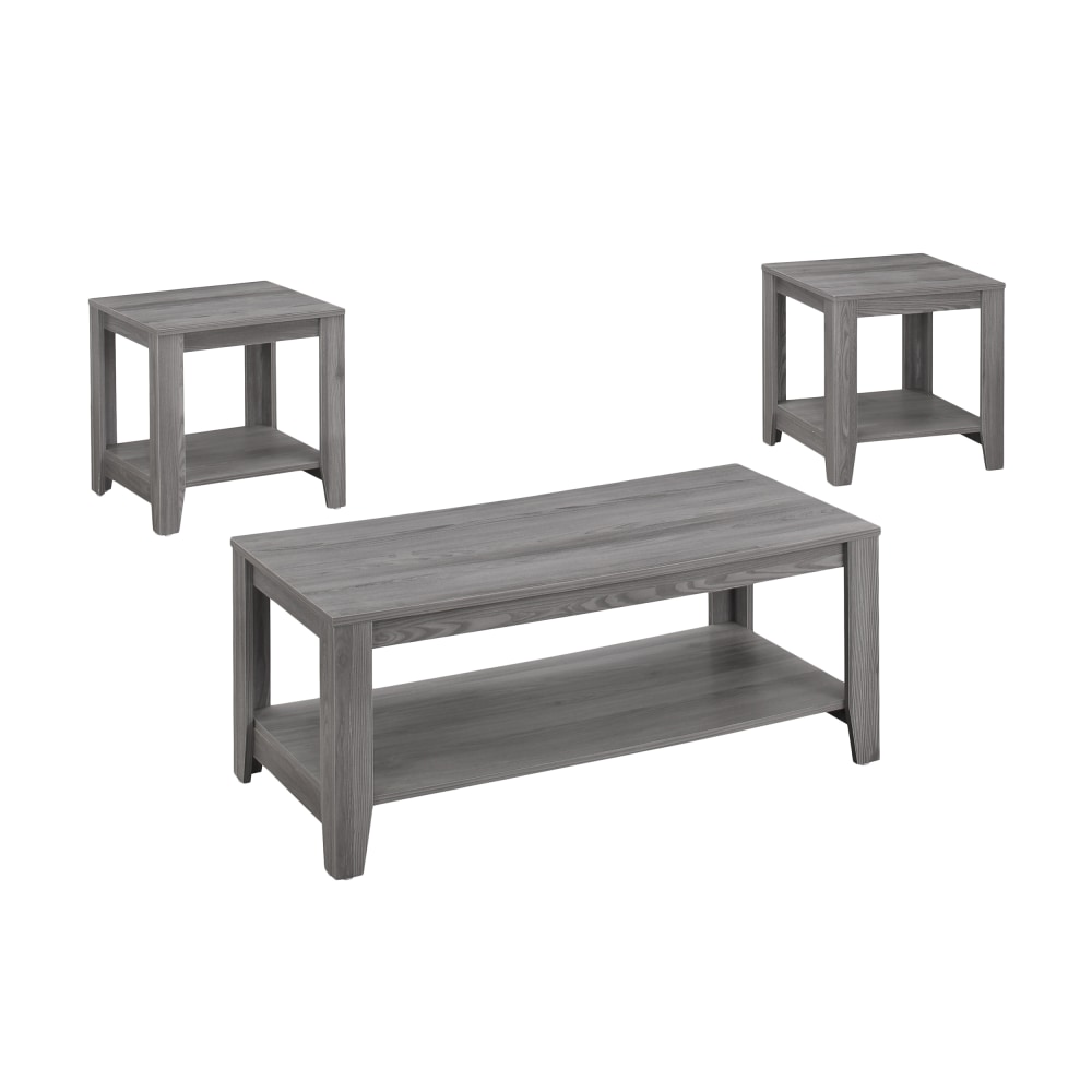 Monarch Specialties 3-Piece Coffee Table Set With Shelves,