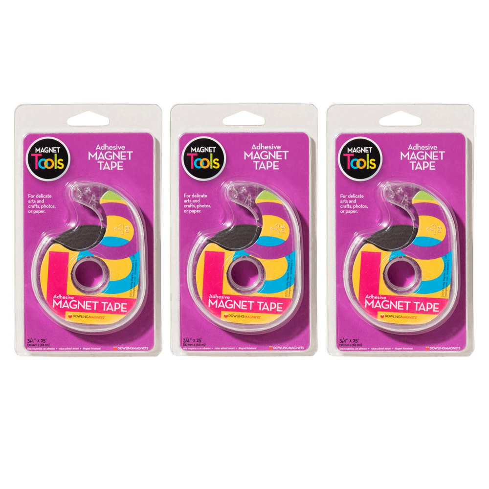 Dowling Magnets Magnet Tape In Dispenser, 3/4" x