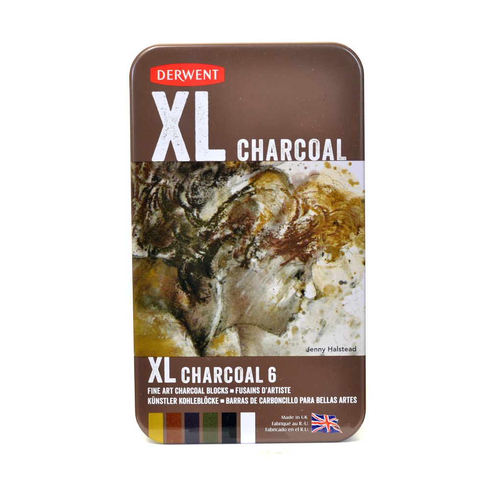 Derwent XL Charcoal Blocks, Assorted Colors, Pack Of