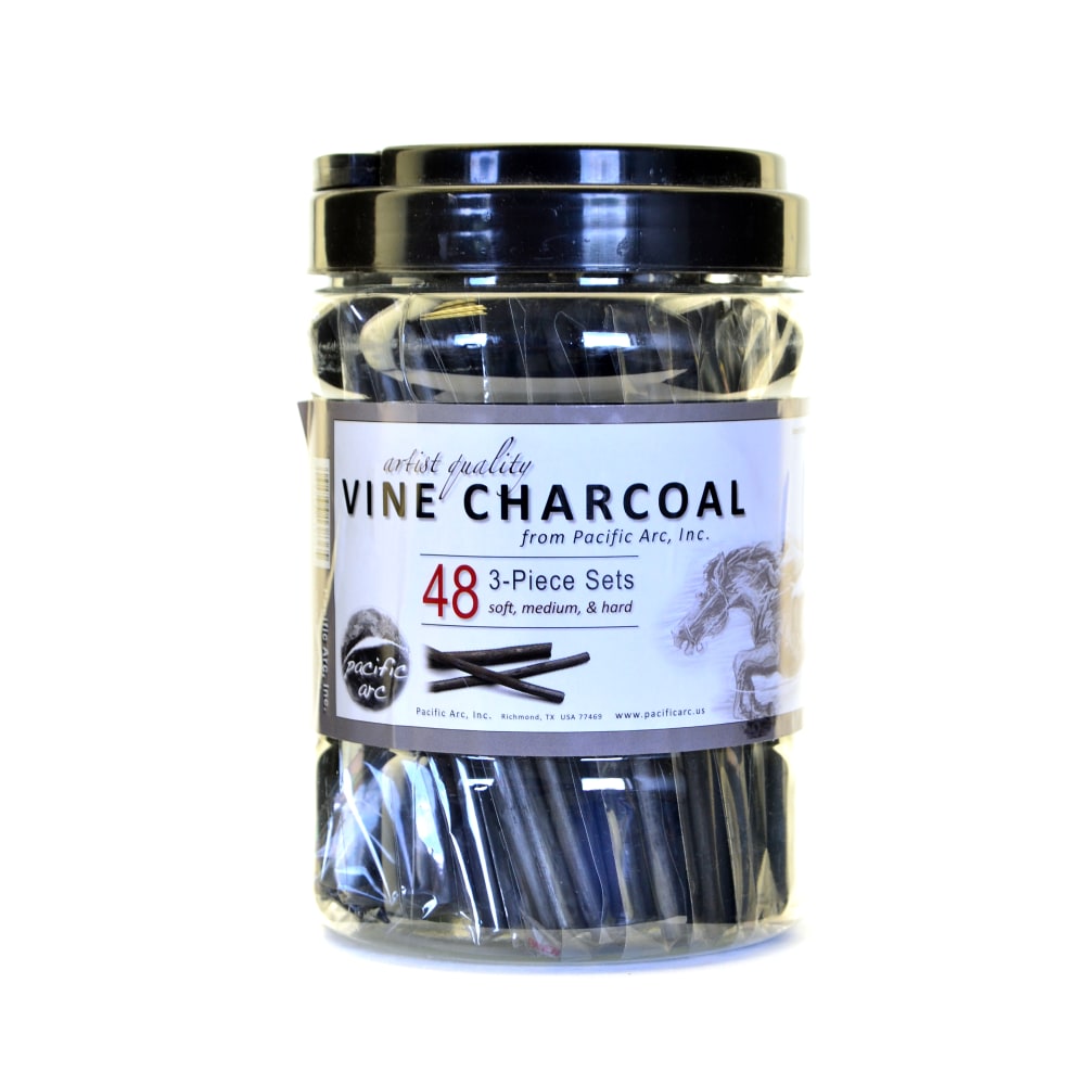 Pacific Arc Vine Charcoal 3-Piece Sets, Pack Of