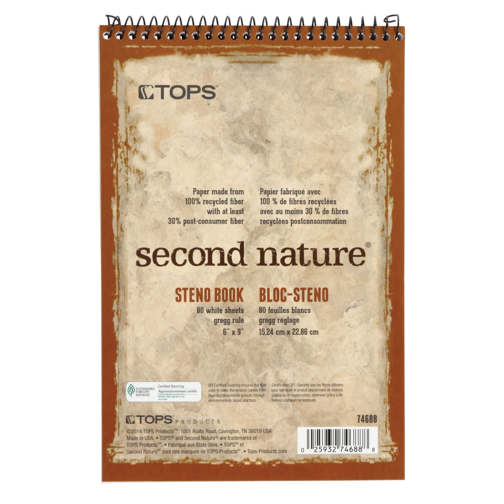 TOPS™ Second Nature® Steno Books, 6" x 9",