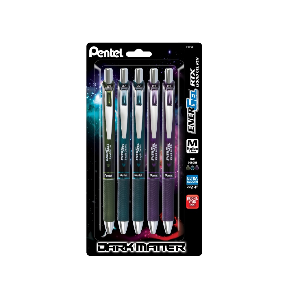 Pentel® EnerGel™ Dark Matter Pens, Medium Point, 0.7