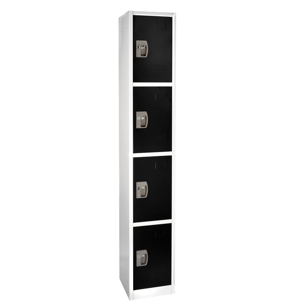 Alpine AdirOffice 4-Tier Steel Lockers, 72"H x 12"W