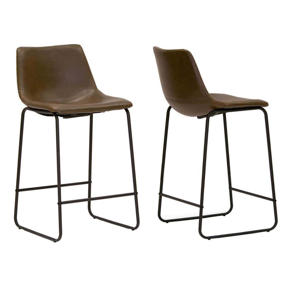 Glamour Home Adan Bar Stools, Dark Brown, Set
