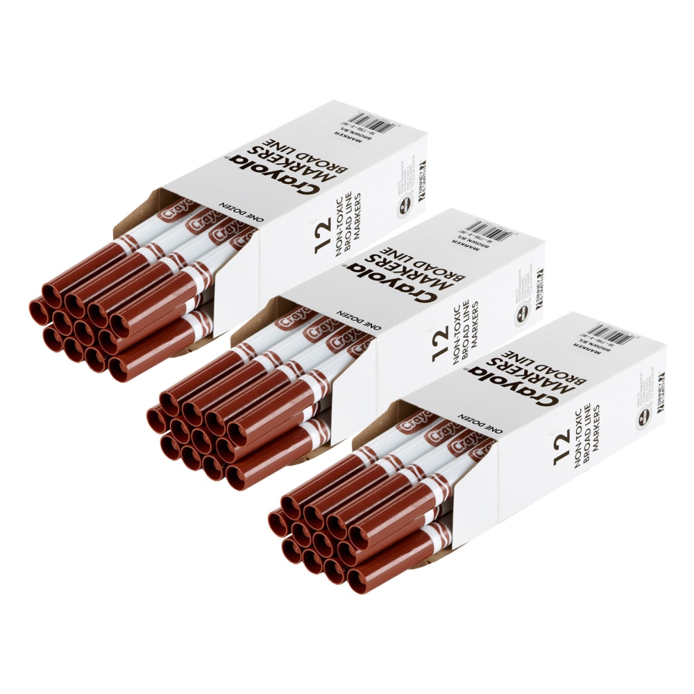 Crayola Bulk Markers, Conical Tip, Brown, 12 Per