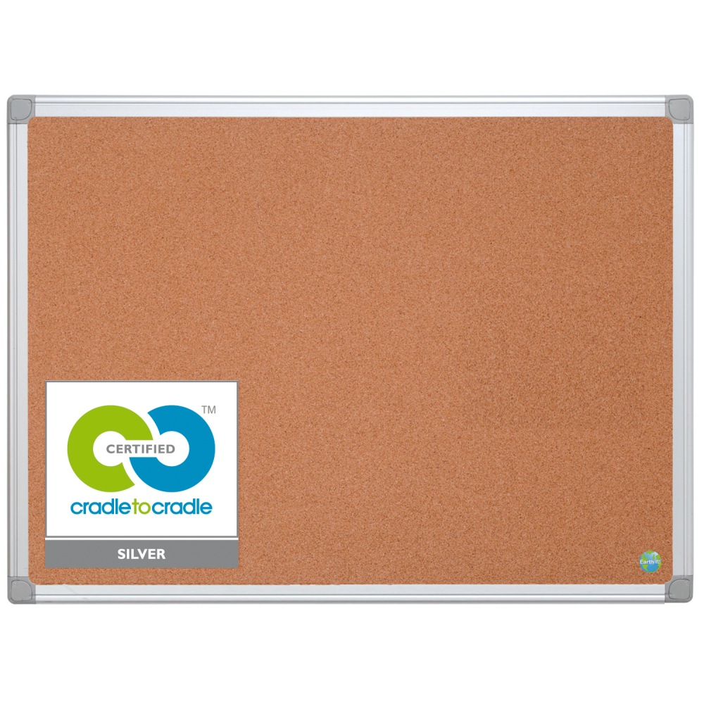 MasterVision® Earth Cork Board, 24" x 36", 80%
