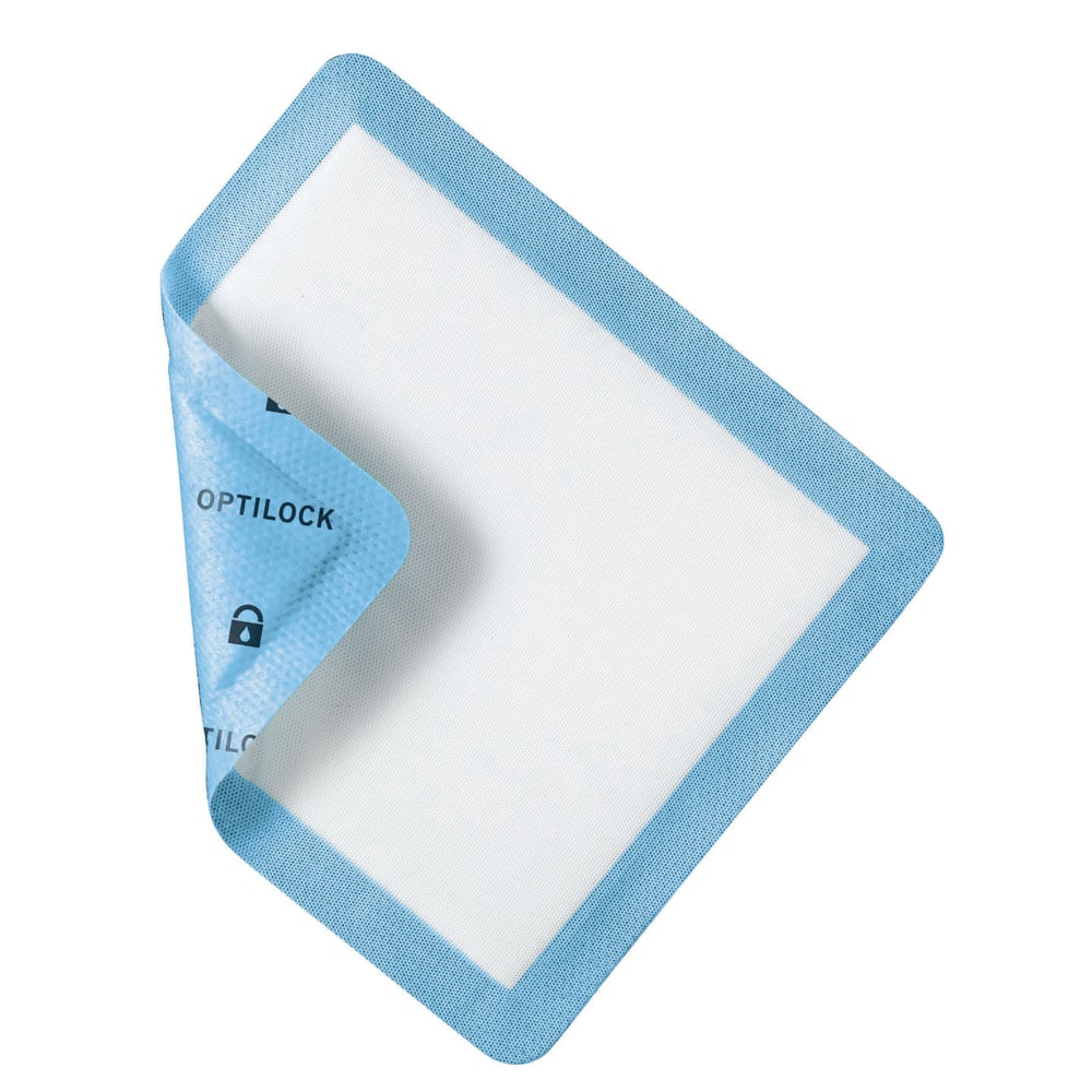 OptiLock Nonadhesive Dressings, 4" x 4", Blue, Box