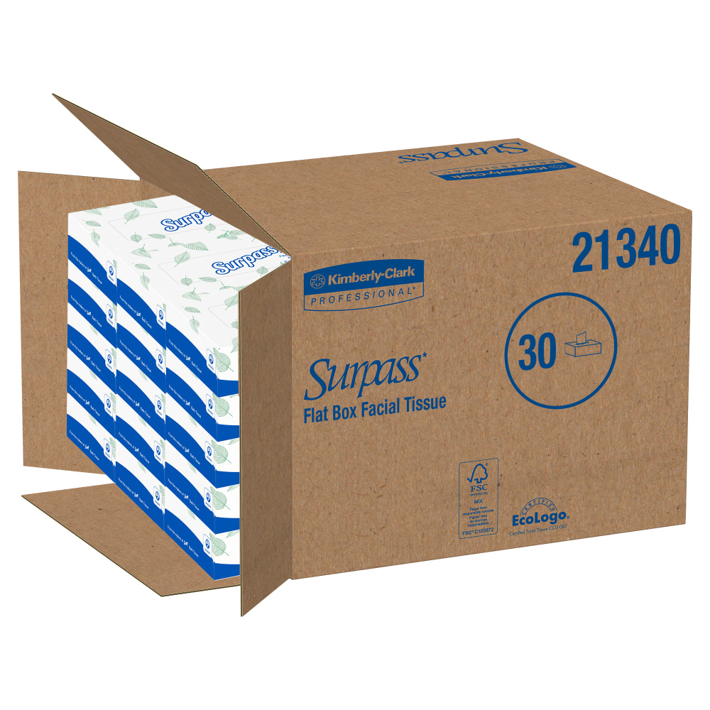 Surpass® 2-Ply Facial Tissue, Unscented, 100 Tissues Per