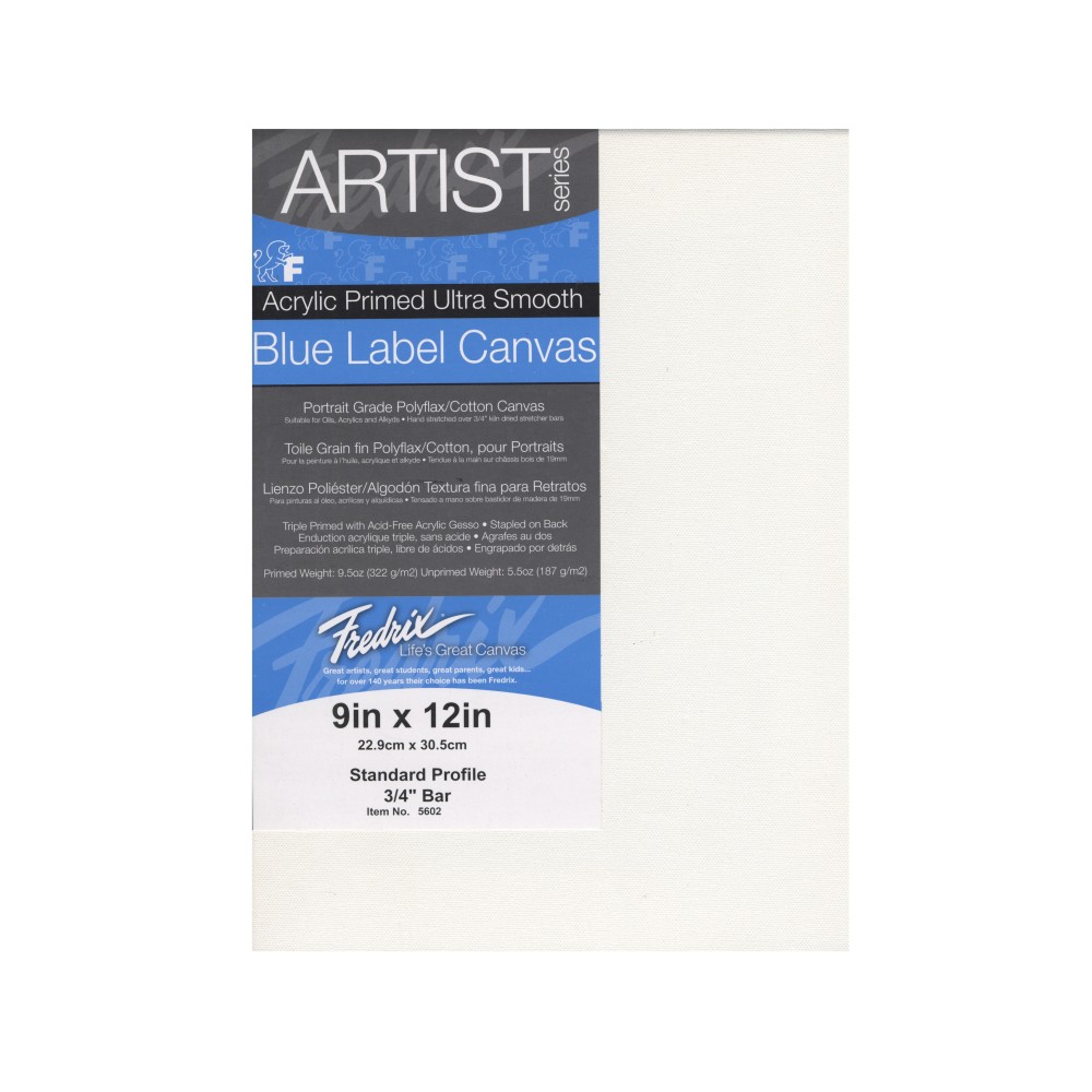 Fredrix Blue Label Ultra-Smooth Pre-Stretched Artist Canvases,