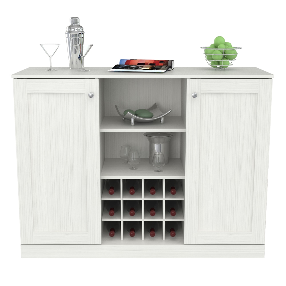 Inval Shaker-Style 48"W 2-Door Buffet Cabinet, Washed Oak