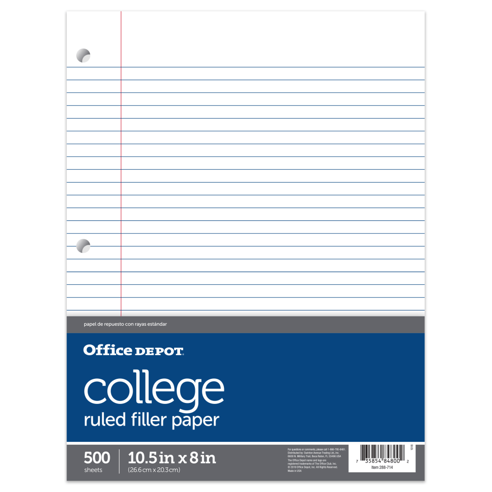 Office Depot® Brand Notebook Filler Paper, College Ruled,