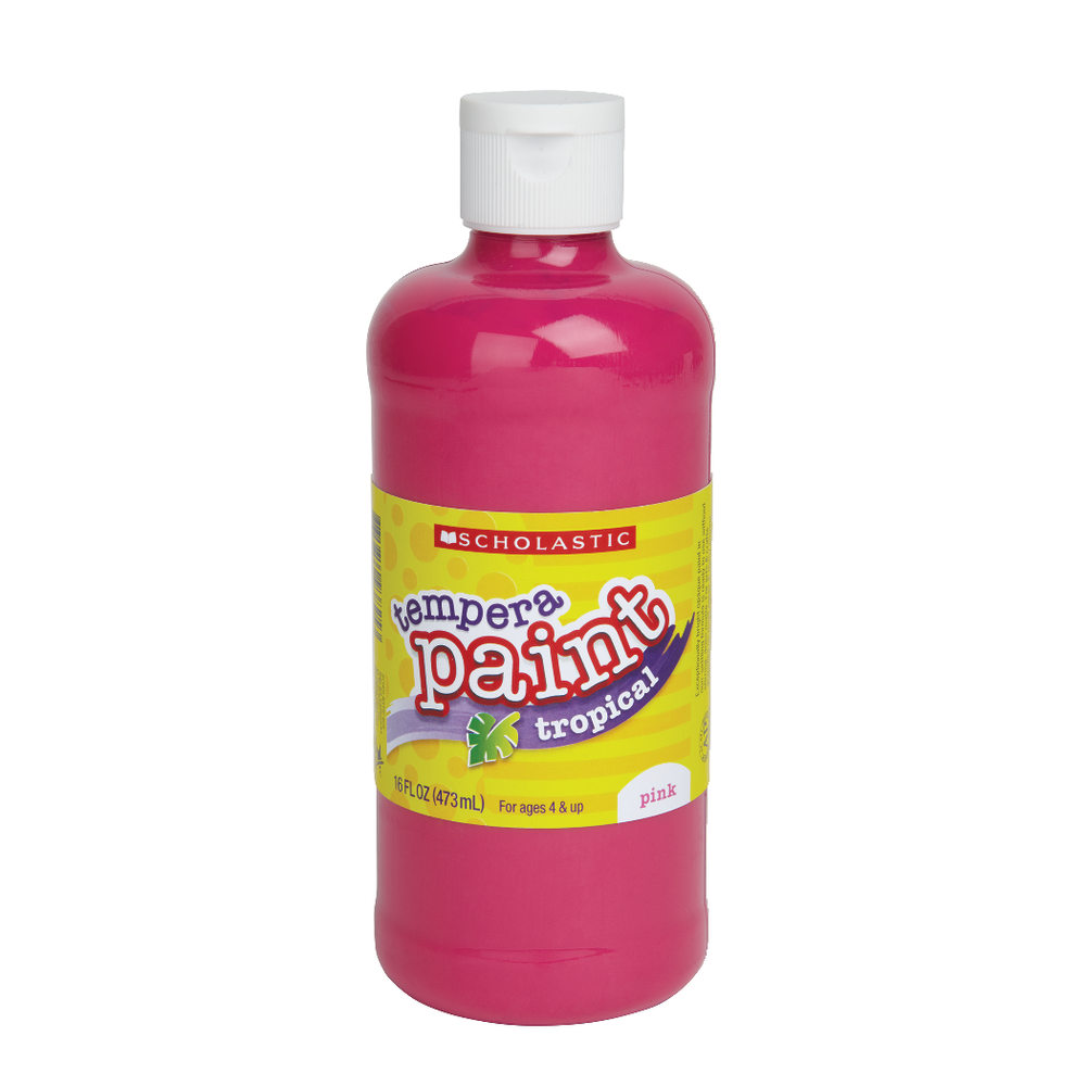 Scholastic Tropical Tempera Paint, 16 Oz, Tropical Pink