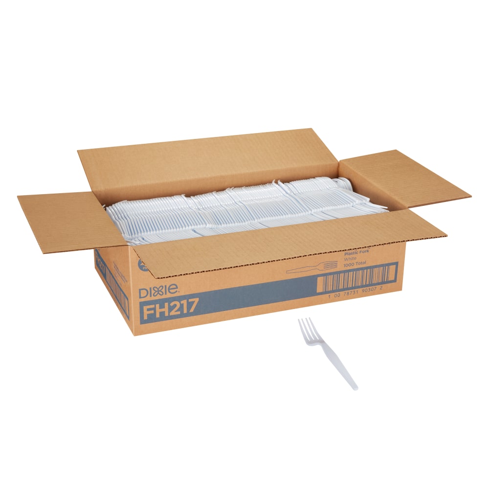 Dixie® Heavy-Weight Polystyrene Disposable Forks, 7.13"L,