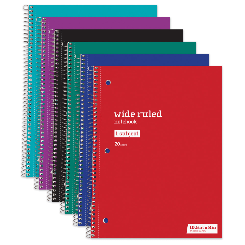 Just Basics® Wirebound Notebook, 8" x 10-1/2", Wide
