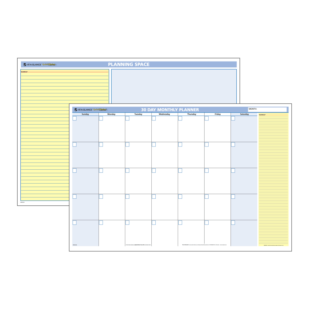 AT-A-GLANCE® QuickNotes® 30-Day Erasable/Reversible Wall Planner,