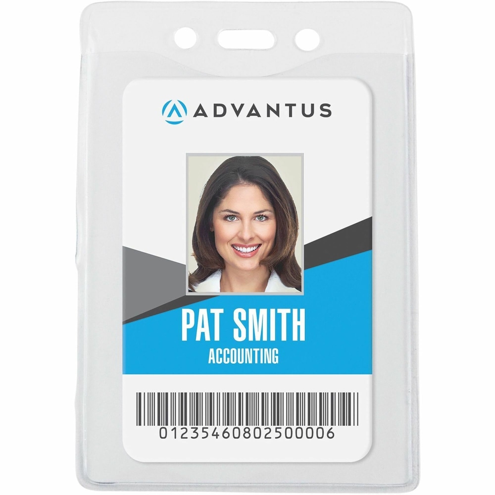 Advantus Vertical Security Badge Holder - Vinyl -