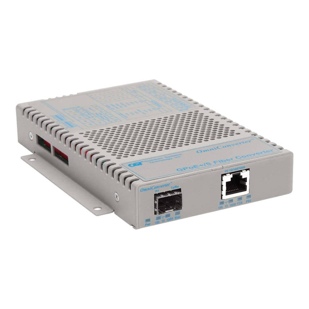 Omnitron OmniConverter GPoE+/S - Fiber media converter -