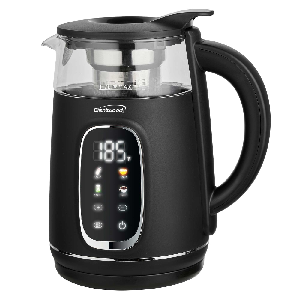 Brentwood® KT-2018BK 1,100-Watt 1.7-L Cordless Digital Glass