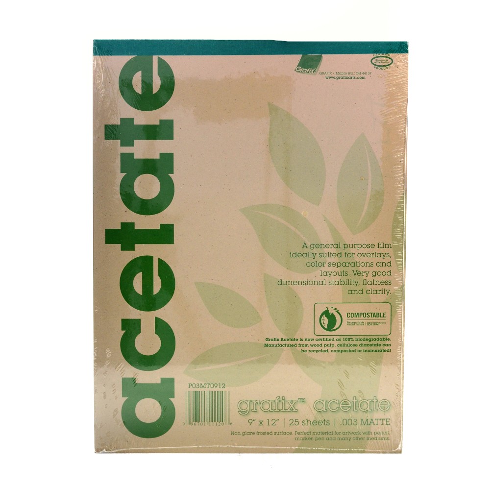 Grafix Matte Acetate Film Pad, 9" x 12",