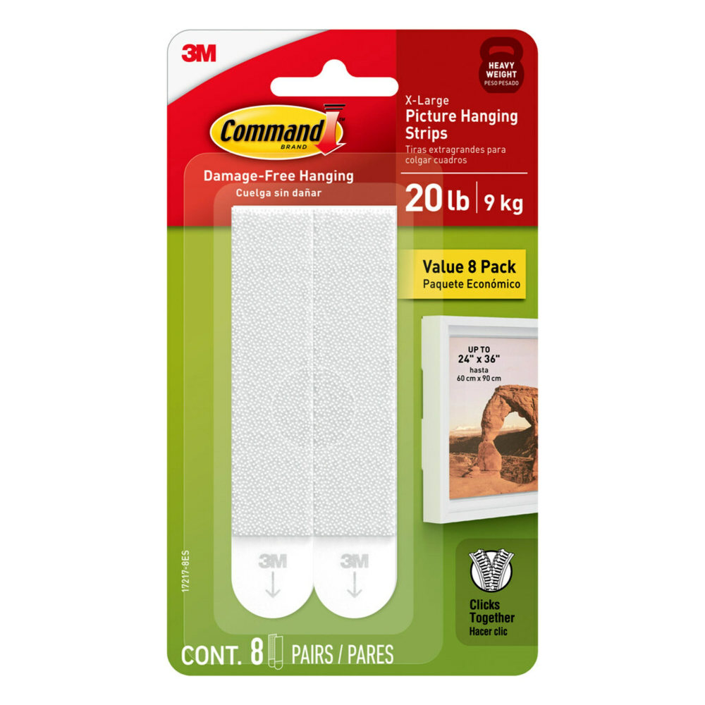 Command Picture Hanging Strips, 8 White Adhesive Strip
