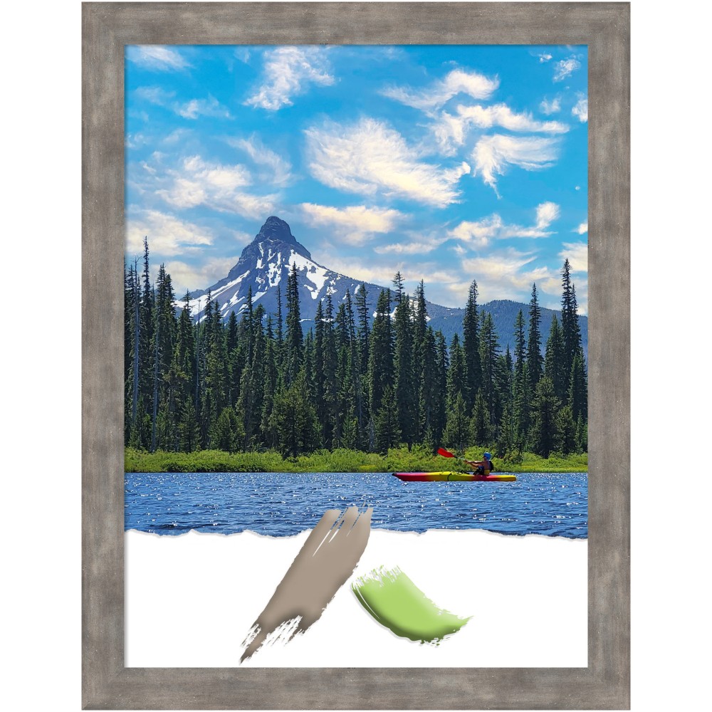 Amanti Art Marred Pewter Wood Picture Frame, 21"